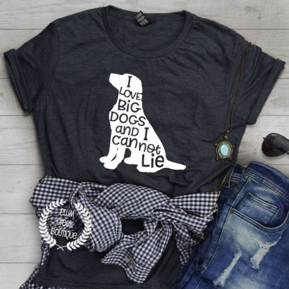 Plum Creek Boutique Tops - Dog Lovers Shirt Short Sleeve Round Neck NEW